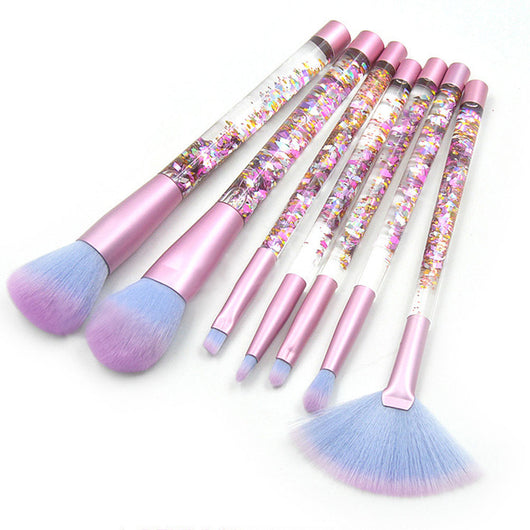Brocha de Maquillaje con Mango Líquido Transparente Arenado - Image 5