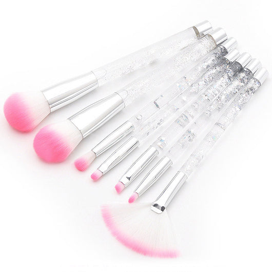 Brocha de Maquillaje con Mango Líquido Transparente Arenado - Image 3