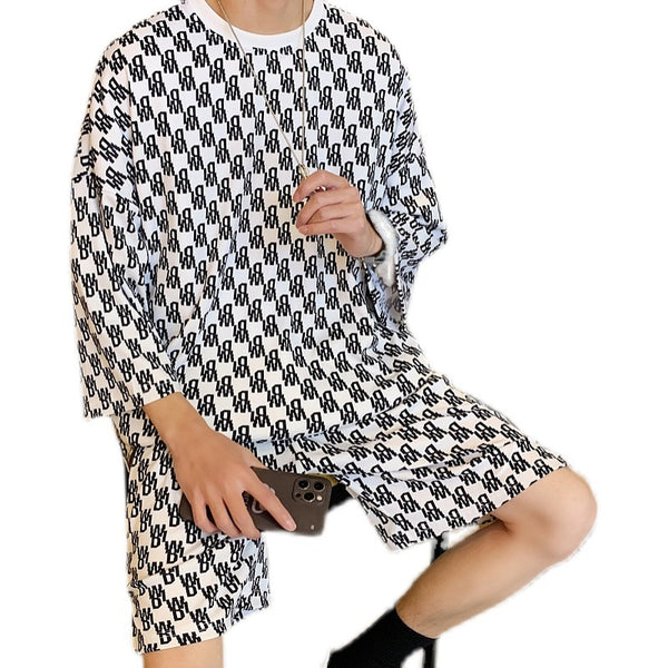 Conjunto Casual Estudiante: Playera Manga Corta Cuello Redondo + Short Recto