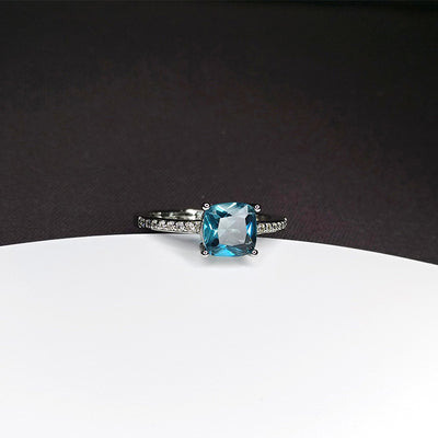 Anillo de Diamante Moissanita con Zafiro de Cuatro Puntas - Estilo Europeo y Americano - Image 7