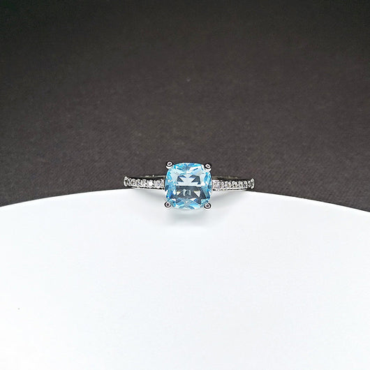 Anillo de Diamante Moissanita con Zafiro de Cuatro Puntas - Estilo Europeo y Americano - Image 5