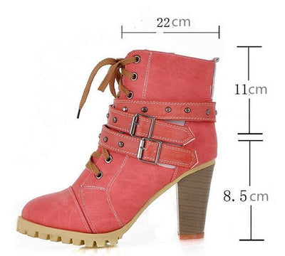 Botas Punk Retro para Mujer con Tacón Grueso y Hebillas - Image 5