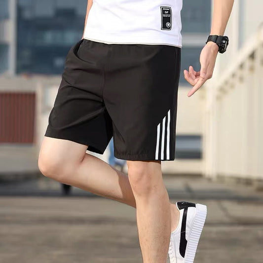 Pantalones Cortos Deportivos Hombre con Tres Bandas - Secado Rápido y Stretch