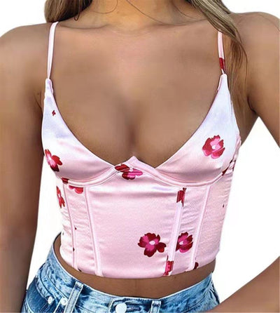 Top Bustier Floral Escotado - Crop Tank Sexy para Festivales y Verano - Image 3