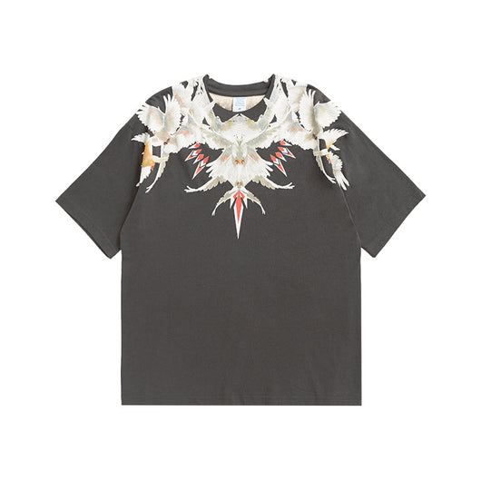 Camiseta Oversize Casual para Hombre con Estampado Retro Abstracto - Image 3