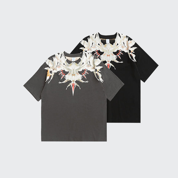 Camiseta Oversize Casual para Hombre con Estampado Retro Abstracto