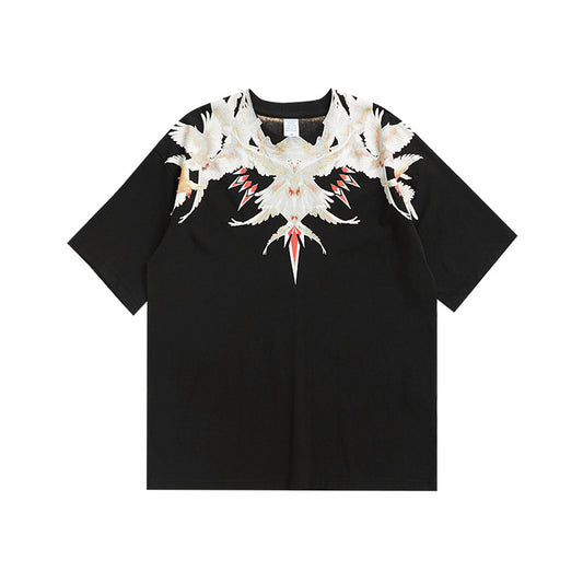Camiseta Oversize Casual para Hombre con Estampado Retro Abstracto