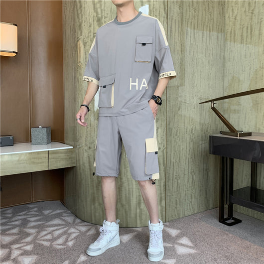 Conjunto Casual Coreano para Hombre - Camiseta y Shorts Estilo Japonés - Image 10