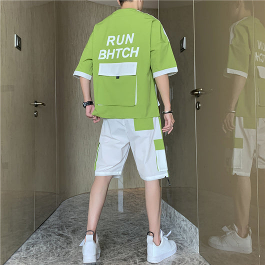 Conjunto Casual Coreano para Hombre - Camiseta y Shorts Estilo Japonés - Image 11