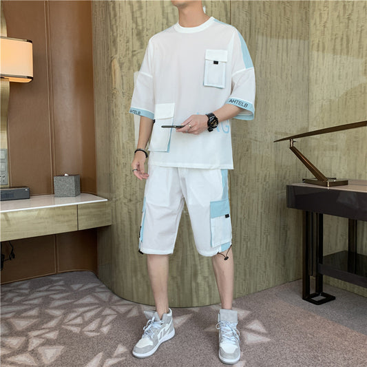 Conjunto Casual Coreano para Hombre - Camiseta y Shorts Estilo Japonés - Image 2