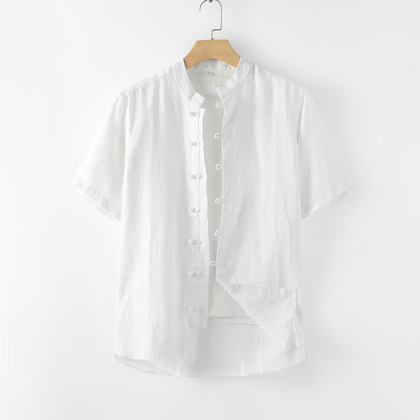 Camisa de Lino Manga Corta para Hombre - Comodidad Estival - Image 5