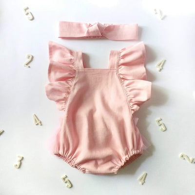 Enterizo de Algodón y Lino para Bebé Recién Nacido - Diseño Minimalista con Moño - Image 10
