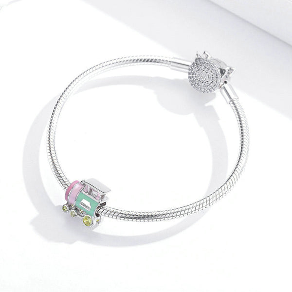 Pulsera de Cuentas Tren Colorido con Efecto Óleo - Joyería Infantil