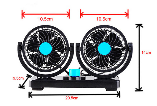 Ventilador Portátil para Auto con Doble Cabezal 360° y Flujo de Aire Potente - Image 8