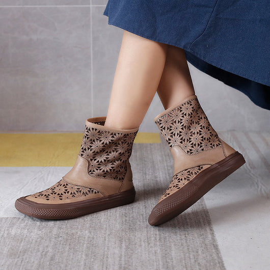 Zapatos de Cuero Retro con Perforaciones - Estilo Vintage Auténtico