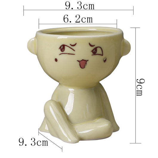 Maceta Decorativa de Cerámica con Forma de Cuerpo Humano para Suculentas - Image 5