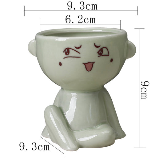 Maceta Decorativa de Cerámica con Forma de Cuerpo Humano para Suculentas - Image 6