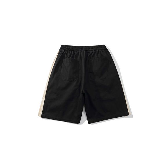 Pantalones Cortos con Costuras en Contraste y Puños Acampanados