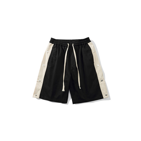 Pantalones Cortos con Costuras en Contraste y Puños Acampanados