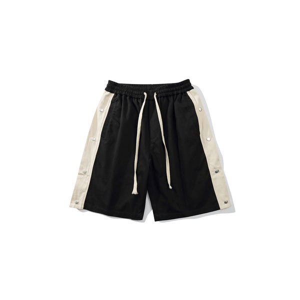 Pantalones Cortos con Costuras en Contraste y Puños Acampanados