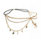 Diadema de Múltiples Capas con Cadenas, Hojas con Pedrería y Borlas