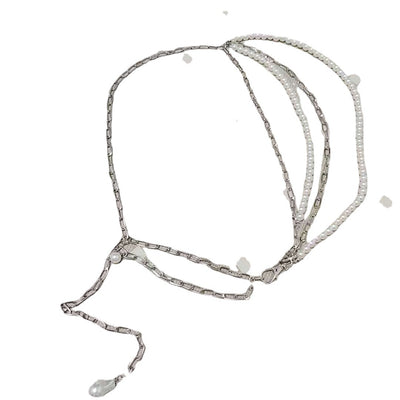 Vestido Elegante para Mujer con Cadena de Perlas en la Cintura - Image 9
