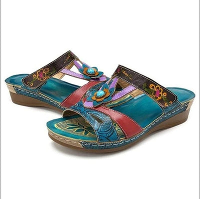 Sandalias Cuña Casual Étnicas Boca de Pez para Mujer - Image 8