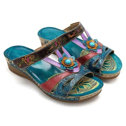 Sandalias Cuña Casual Étnicas Boca de Pez para Mujer - Image 7