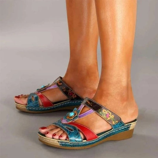Sandalias Cuña Casual Étnicas Boca de Pez para Mujer - Image 2