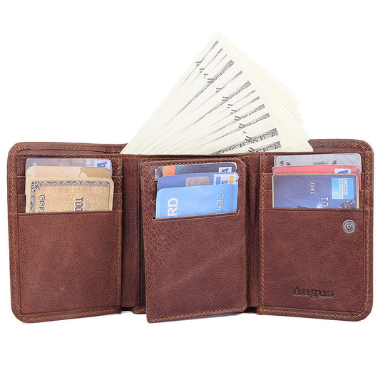Cartera de Cuero con Protección Anti-Escaneo RFID