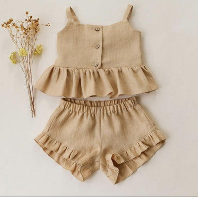 Conjunto de Verano para Bebé Niña - Top con Tirantes y Shorts Volantes - Image 11