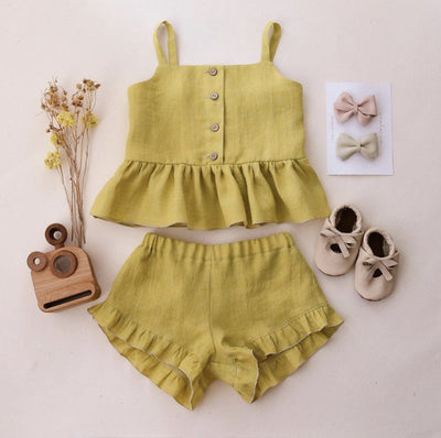 Conjunto de Verano para Bebé Niña - Top con Tirantes y Shorts Volantes - Image 6
