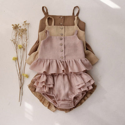 Conjunto de Verano para Bebé Niña - Top con Tirantes y Shorts Volantes - Image 8