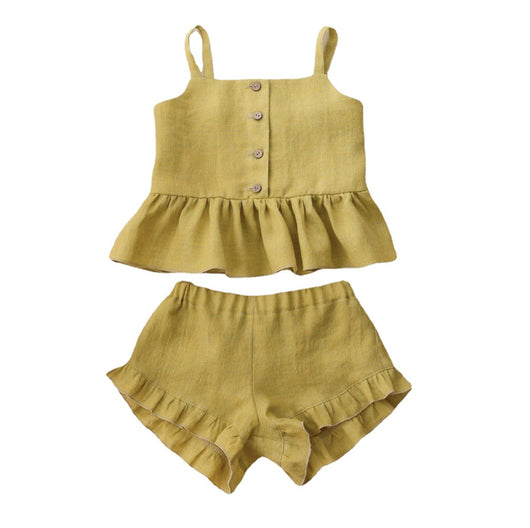 Conjunto de Verano para Bebé Niña - Top con Tirantes y Shorts Volantes - Image 2