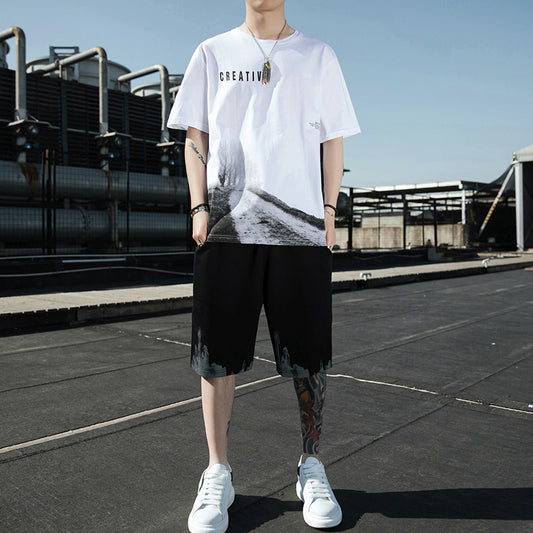Camiseta Hombre Manga Corta Ice Silk Suelta y Cómoda