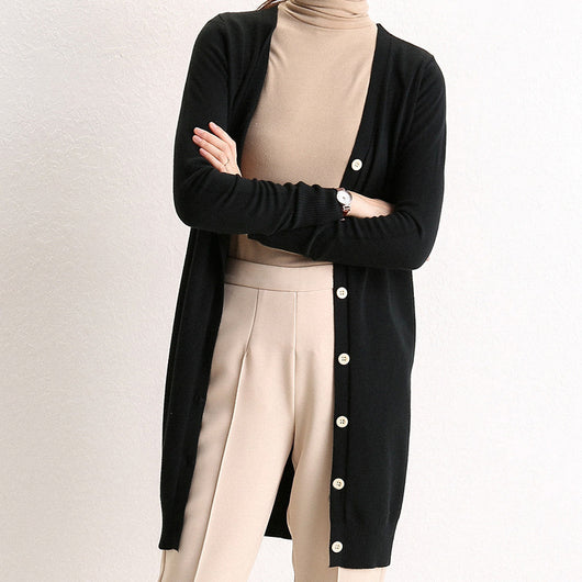 Cardigan Tejido Mujer Escote V Largo Medio Fino - Image 9