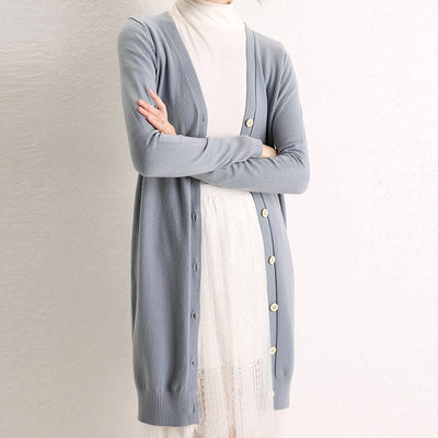 Cardigan Tejido Mujer Escote V Largo Medio Fino - Image 7