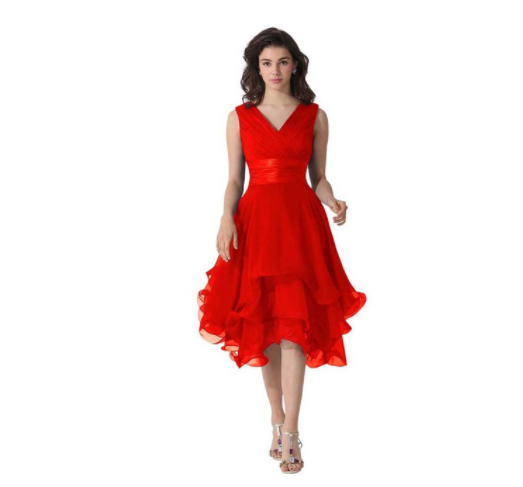 Vestido Corto de Dama de Honor - Colección de Comercio Exterior Lista para Vender