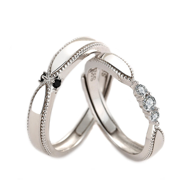 Anillo de Plata para Parejas - Alianza de Compromiso Unisex