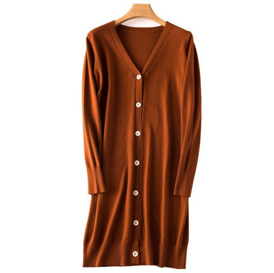 Cardigan Tejido Mujer Escote V Largo Medio Fino - Image 17