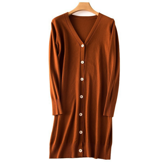 Cardigan Tejido Mujer Escote V Largo Medio Fino - Image 17