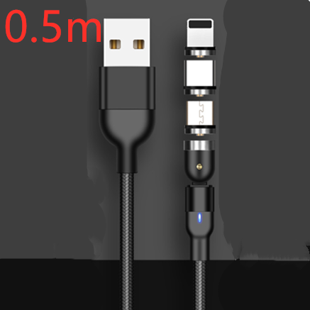 Cable de Carga Magnético Rotativo 540° - Conector Universal Tres en Uno - Image 10