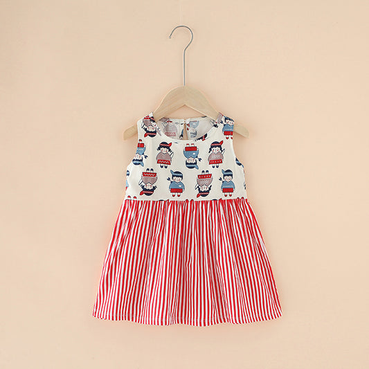 Vestidos de Algodón Puro para Niñas Primavera y Verano