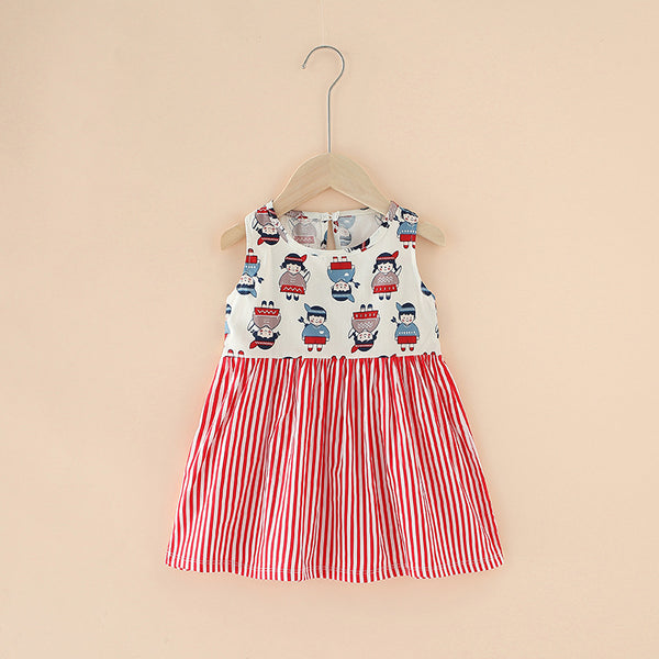 Vestidos de Algodón Puro para Niñas Primavera y Verano