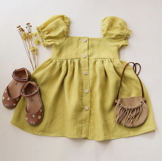 Vestido Princesa Niña con Mangas Abullonadas y Escote Cuadrado - Image 5