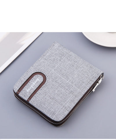 Billetera Compacta de Lona para Hombre con Múltiples Compartimentos y Cierre - Image 2