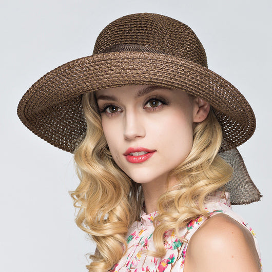 Sombrero de Paja para Mujer - Protección Solar Estilo Coreano Playa - Image 7