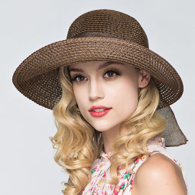 Sombrero de Paja para Mujer - Protección Solar Estilo Coreano Playa