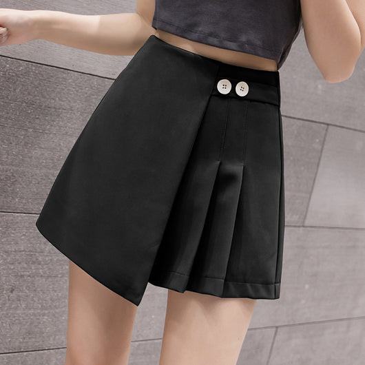 Falda Pantalón Talle Alto Plisada Verano Mujer Pierna Ancha Efecto Adelgazante - Image 10