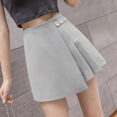 Falda Pantalón Talle Alto Plisada Verano Mujer Pierna Ancha Efecto Adelgazante - Image 12